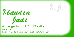 klaudia jadi business card